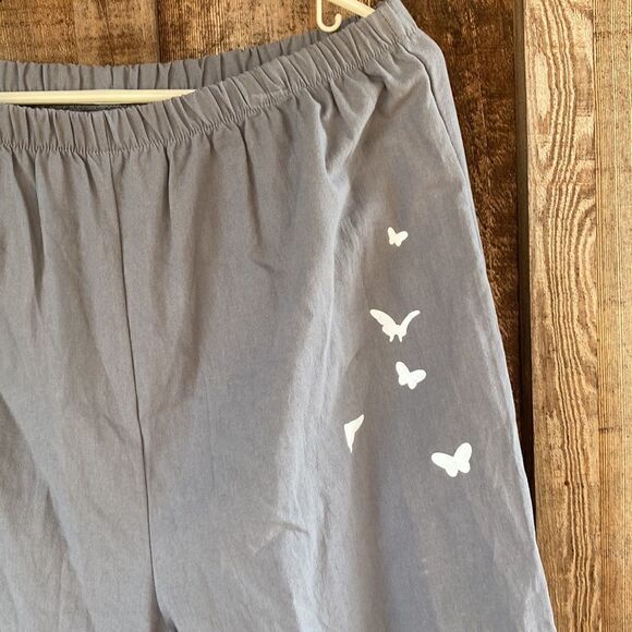 Boho Butterfly Print Lounge Casual Trousers Pants - Picture 4 of 7